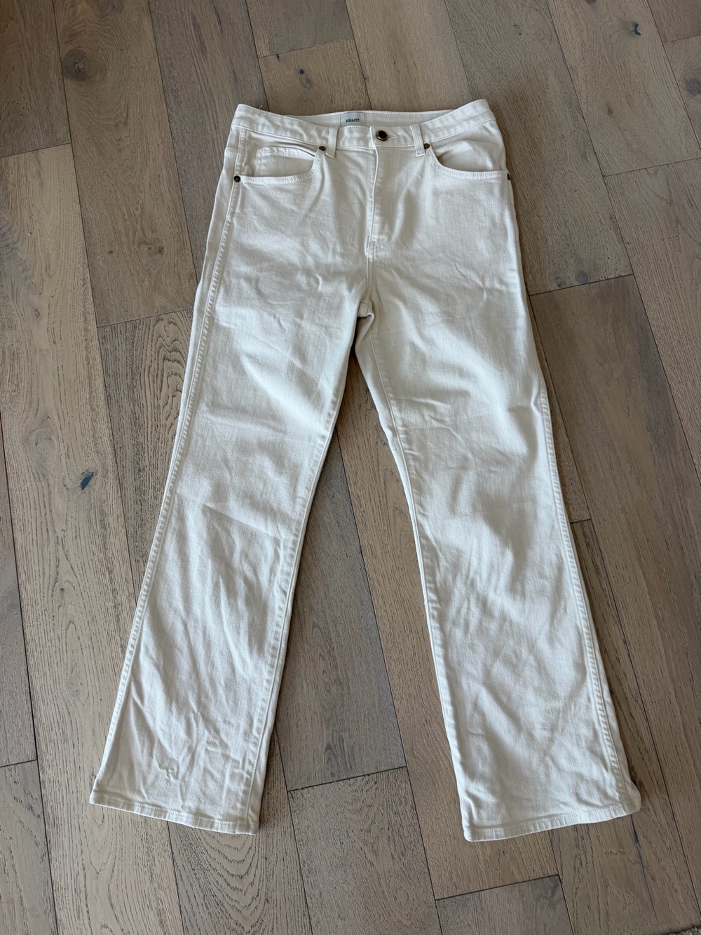 Khaite Vivian High-Rise Jeans - Cream Off-White - Size 29